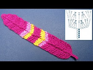 Crochet: How to Crochet a Feather Bookmark for beginners. Free crochet pattern.