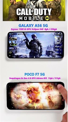 Call of Duty test on POCOF7 5G vs Samsung Galaxy A56 🔥😱Which is faster?🔥