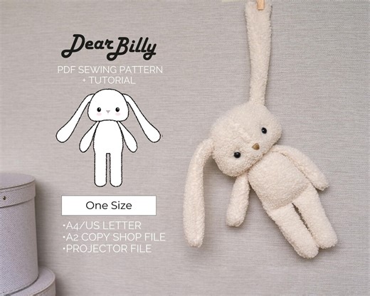 Bunny Stuffed Animal Sewing Pattern PDF - DIY Plush Toy Softie Pattern - Easy Digital Download - Etsy