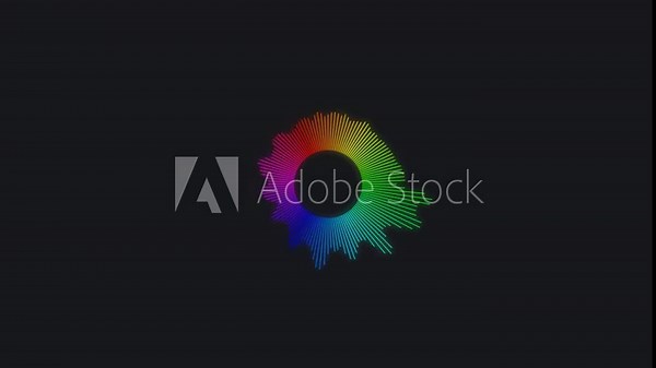 Circular RGB audio visualizer on a dark background