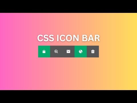 Create Icon Bar Using HTML & CSS | Beginner Mini Project