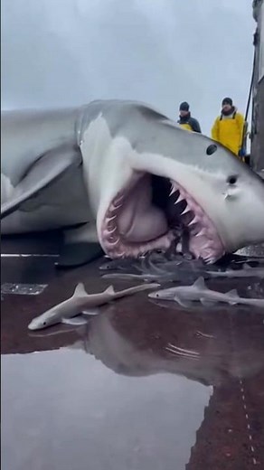 Shocking Moment Pregnant Great White Shark Gives Birth on Boat Deck.
