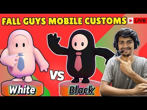 Fall Guys Customs Live⚪WHITE VS BLACK⚫ COLOUR Leaderboard winner picks | #fallguys #fallguyslive