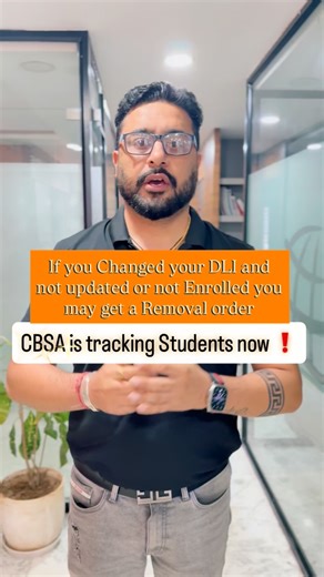 🚨 IMPORTANT UPDATE FOR INTERNATIONAL STUDENTS IN CANADA 🚨 CBSA has officially started tracking students who are NOT enrolled in a DLI or who have failed to update their current study status. If you’re on a Study Permit, compliance is your responsibility — and the consequences are serious: ⚠️ What’s happening? • CBSA is now cross-checking student enrollment with institutions • Students who are not actively studying OR not reporting their status may be flagged • This can lead to Notices, Investi