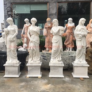 [Hot Item] Blve Garden Decorative with Stone Greek Sculpture Life Size Four Seasons Marble Statues