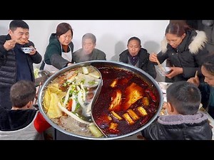 3.5kg beef, the whole family eats hot pot, eat only meat throughout, Spicy and fun!