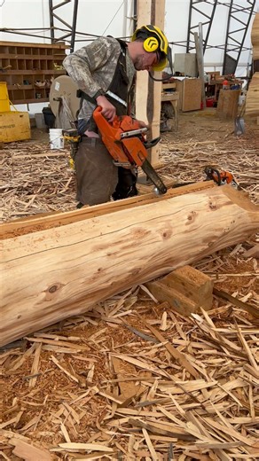 49K views · 3.1K reactions | Big Keith, rocking the cove with the power chisel  | Langberg Log Homes | Facebook