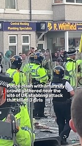 Police clash with protesters gathered near site of UK stabbing attack that killed 3 girls at Taylor Swift-themed dance class | New York Post