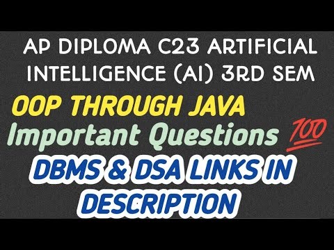 oop through Java important questions| ap diploma Java C23 3rd sem important questions|