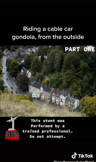 Riding the cable car at Matlock in the UK from the outside #stunt #crazy #amazing #danger