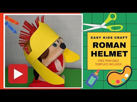 Easy Roman Helmet craft for kids - Free Template