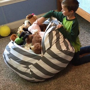 8.6M views · 10K reactions | Store your kids' stuffed animals in this bean bag chair. | Insider Home | Facebook