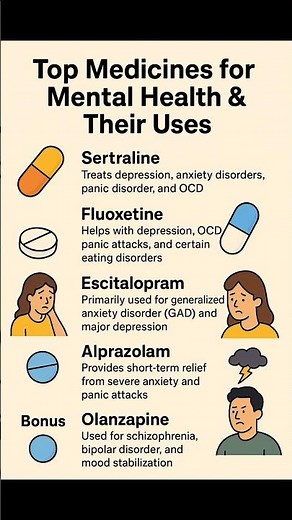 🧠 “5 Best Mental Health Medications & Their Uses!” #short