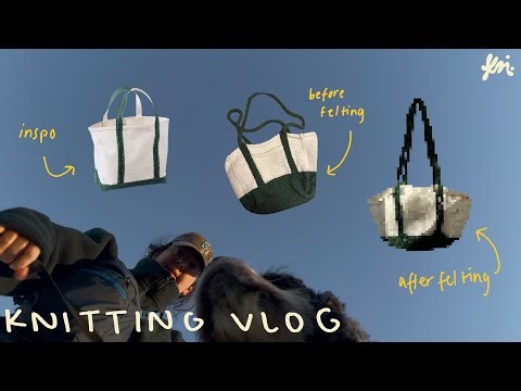 Knitting a Felted Tote Bag - Knitting Vlog