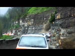 Mud and rock slide in Glacier National Park