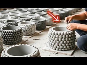 How to Make Beautiful Cement Pots at Home | Easy DIY Tutorial