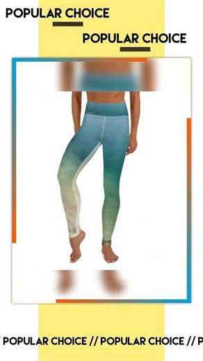 Ombré Seascape Yoga Leggings: Aqua Beige Paddleboard Pants UPF 50