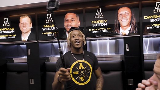 12K views · 548 reactions | Catch an inside look of the Mountaineers' new locker room with hosts Cam Peoples, Daetrich Harrington and Cooper Hodges! #GoApp | App State Football | Facebook
