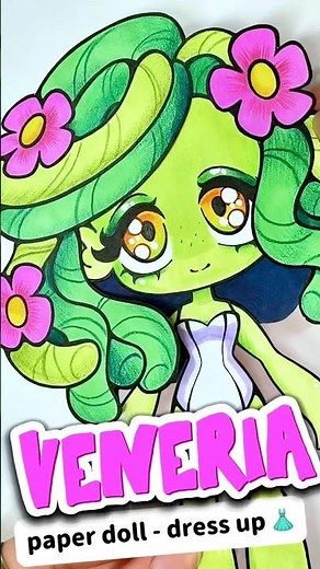 💚VENERIA - SPRUNKI🌸 I drew Veneria in anime style✏️📒 Arty Pie 🥧 #sprunki #fanart #paperdoll