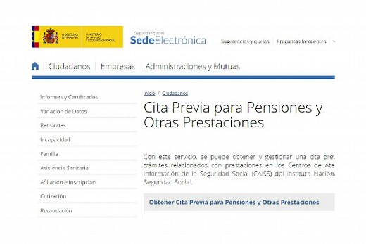 Cita previa en el INSS por Internet | Trámites 2026