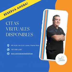 ¿Te sientes nervioso por ir al dentista? Prueba una consulta virtual con Sun Smiles Dental Clinic. Habla con un dentista desde la comodidad de tu hogar y recibe la atención que necesitas sin el estrés. Haz clic abajo para comenzar. | Sun Smiles Dental Clinic - Lares