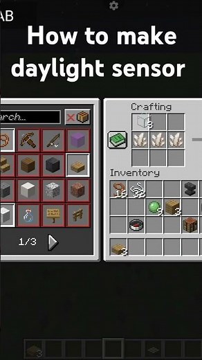 how। to make daylight sensor #minecraft#daylightsensorcraft