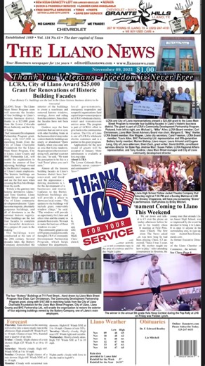 The Veterans Day edition of The Llano News is now online and being delivered across Llano County. Llanonews.com #thellanonews #llanohighschool | The Llano News