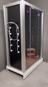 ARIEL Platinum DZ972-1F8-BLK Black Steam Shower