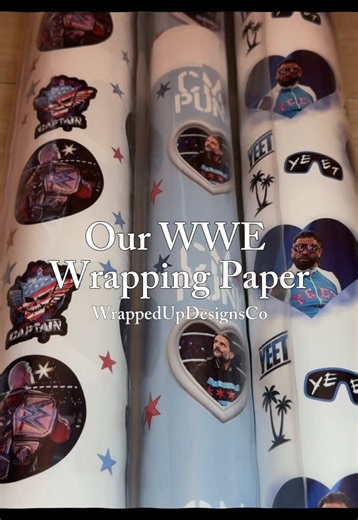 Introducing our WWE inspired wrapping paper! 🫡 On Etsy ➡️