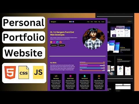 🚀🔥 Build a Responsive Personal Portfolio Website using HTML, CSS and JavaScript [2024]