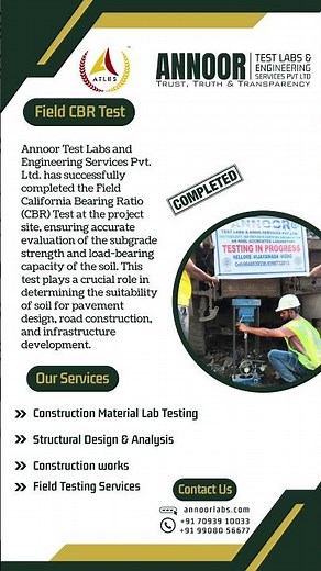 ANNOOR TEST LABS – Field CBR Test Successfully Completed