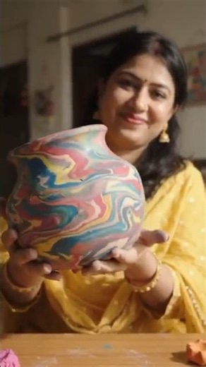 🏺 DIY Marbled Clay Pot Tutorial