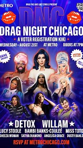 4K views · 15 reactions | Chicago knows how to put on a drag show and @drag.pac is so excited to partner with @tyislucystoole for our upcoming event during the DNC. "DRAG NIGHT CHICAGO: A Voter Registration Kiki" is happening on Wednesday, August 21st! Snatch your $5 tickets now via @mterochicago. You don't want to miss this! #ServingCivicDuty #TheFutureWillBeFabulous #GenZVote | Miss Peppermint | Facebook