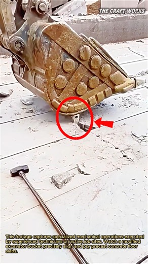 Oddly Satisfying Slab Pry In Seconds #industrial #machinery #skills #heavyequipment #concrete