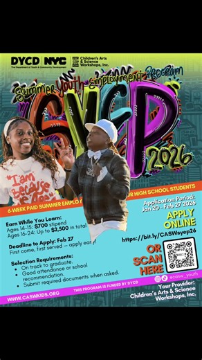 SYEP Applications are live! Link in our instagram bio 😝🎉 #caswyouth #summerinternship #syep2026 #MemeCut #fypシ゚viral