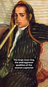 The large nose ring, the androgynous qualities of the woman captured here, and the narghile, a pipe used to smoke hashish and other substances. This is The Hashish Smoker, painted in 1900 by Émile Bernard, a French artist who lived in Egypt for several years when he painted this. The painting may seem a bit odd, but it was painted at a time when the concepts of race, gender, and power were shifting rapidly both in France and Egypt. And the artist was experimenting with these changing ideas. | Tr