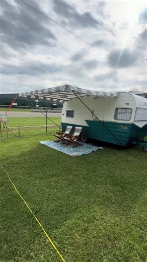 Awesome long roof and camper combo at The Redneck Rumble #theredneckrumble #oldschool