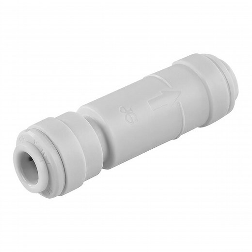 John Guest® 3/8SCV-US 3/8" White Acetal Push-To-Connect Check Valve with Red Cap
