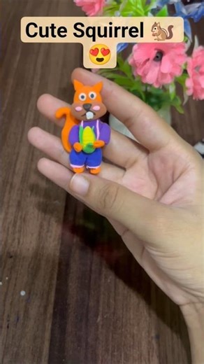 squirrel with super clay/ diy clay squirrel#clayart #shorts #viralshorts