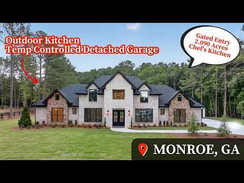 Living In Monroe, GA | Gated Entry | 2 Acres | Custom Luxury Ranch | Home Tour | Atlanta New Homes