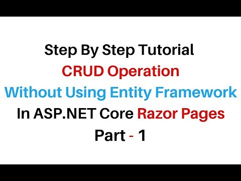 Razor Pages Without Using Entity Framework (CRUD) part -1