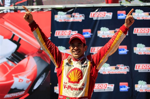 When Helio Castroneves paid a touching tribute to Dan Wheldon after creating IndyCar history