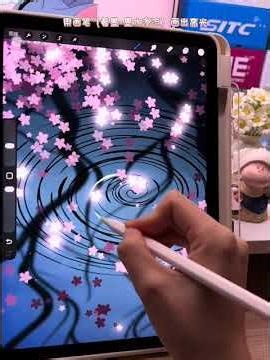 今天画落花涟漪.快一起来画吧.procreate 超简单绘画过程- 注.文字前方有此 标志表明需要新建图层再画哦. 素材来源. 糖浆-TJ #精选app #procreate绘画