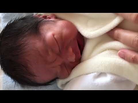 【赤ちゃん 新生児】泣き声も可愛いね / Cute cry of a newborn baby