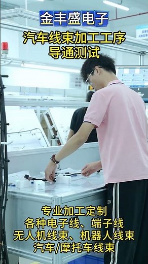 Continuity test of automotive wiring harness processing.