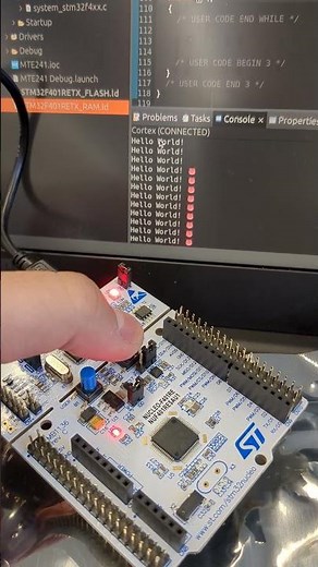 👅 freaky printf on STM32 Nucleo F401RE #stem #engineering #stm32 #firmware #embedded #stem