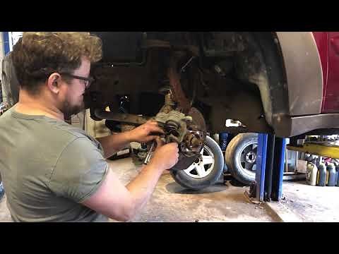 2002 Chevy trailblazer front brake pad replacement removal video how to change real labor time guide