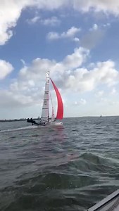 Awesome day on the water with the new Nacra F18 evolution. Few days before handing to Spain for the final tests Provela #nacrasailing #F18 #evolution #readytorumble #nacratechgear #performancesails #sailing #winter | Nacra Sailing