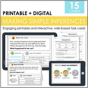 Making Inferences from Text | Printable   Digital Task Cards