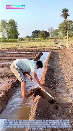 Water Master: How a Farmer Redirects Flow with a Hoe to Irrigate Crops with Precision